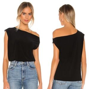 NORMA KAMALI  X REVOLVE Drop Shoulder Top, black, size S/36